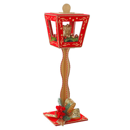 Farol Navideño Rojo-Oro