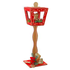 Farol Navideño Rojo-Oro
