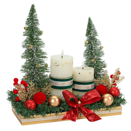 Pinos Con Velas Navideñas