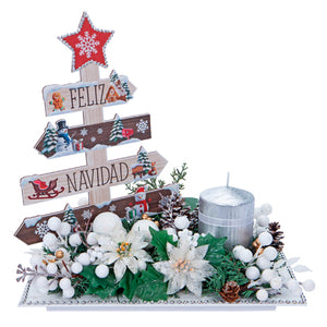 Centro De Mesa Con Pino Navideño
