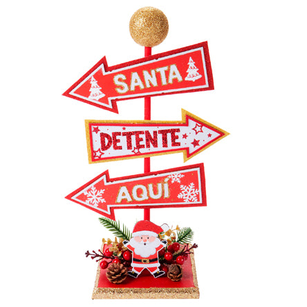 Letrero Navideño Santa Detente