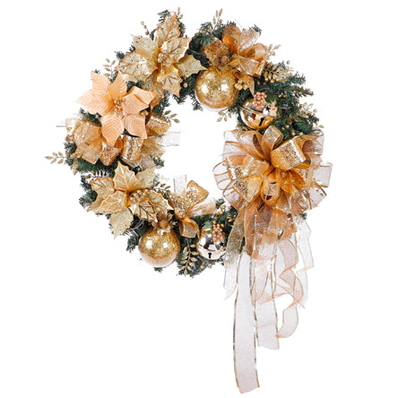 Corona Navideña Oro Con Cascabeles