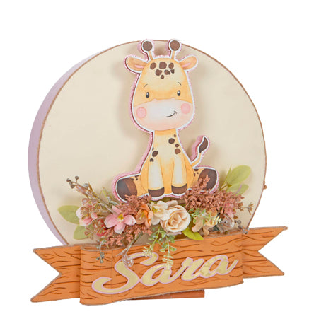 Letrero Circular Baby Jirafa