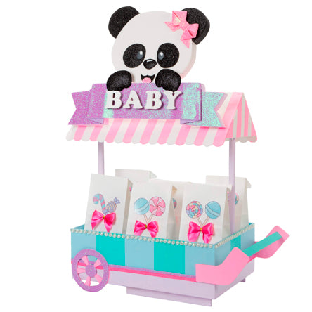 Carrito Con Dulceros Baby Panda