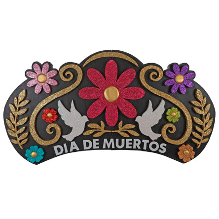 Letrero Dia De Muertos Con Flores