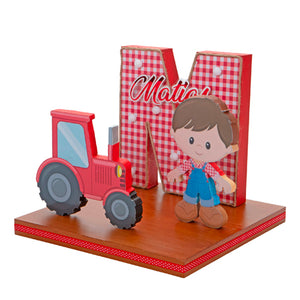 Centro De Mesa Con Tractor Granja