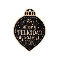 Art.10793 Letrero Navidad Negro 17cm