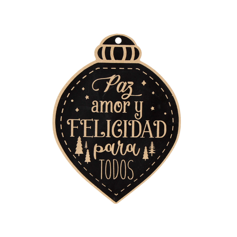 Art.10793 Letrero Navidad Negro 17cm