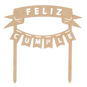 Art.11397 Pick Banderin Feliz Cumple19cm