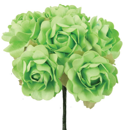 RAMITO X6 DE FLOR DE PAPEL color Verde
