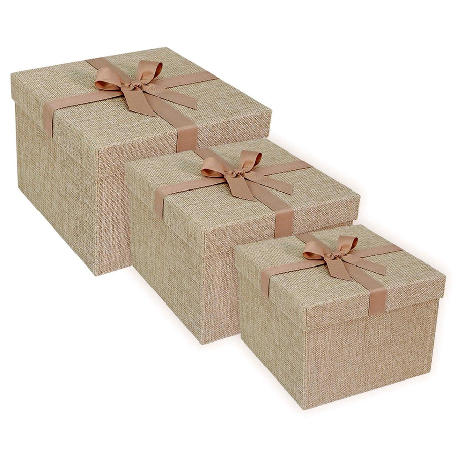 Art.2188 Juego 3 Cajas Cuadradas Yute