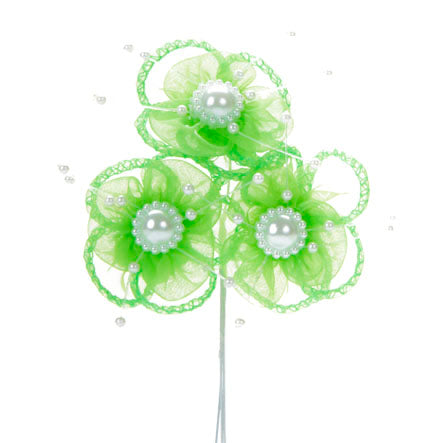 Art.2975 Ramito Flores Con Perlas X3 Flores