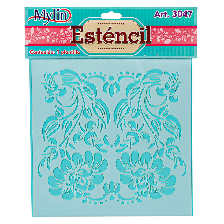 Art.3047 Plantilla Esténcil Flores