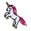 Fantasías Miguel Art.3450 Aplicación Bordada Para Planchar Unicornio 5.5x7cm 2pz Multi-Color