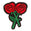 Fantasías Miguel Art.3477 Aplicación Bordada Para Planchar Rosa 4.5x4cm 2pz Rojo
