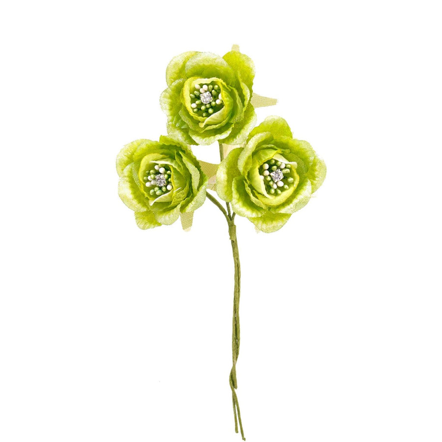 Art.3527 Flor De Papel Fina Con Pistilo x3 Flores