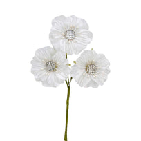 Art.3537 Flor De Papel Fina Con Piedra x3 Flores