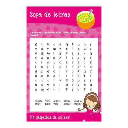 Art.6391 Juegos Despedida Sopa De Letras