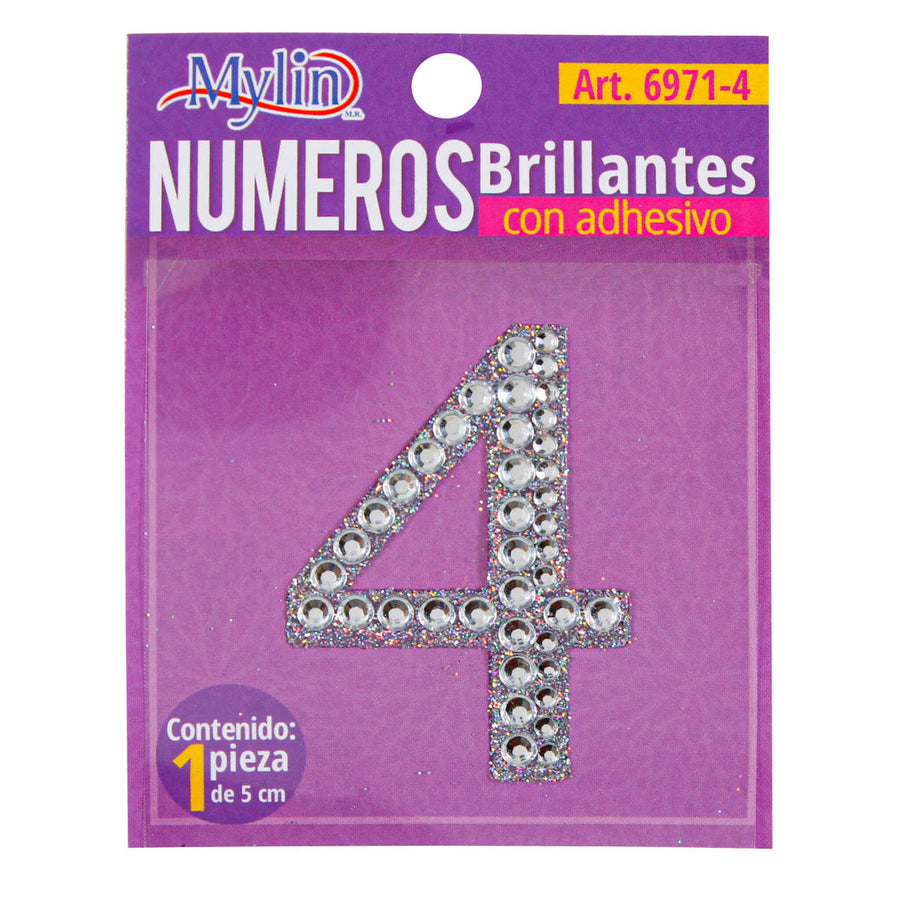 Art.6971 Número Brillante Con Adhesivo
