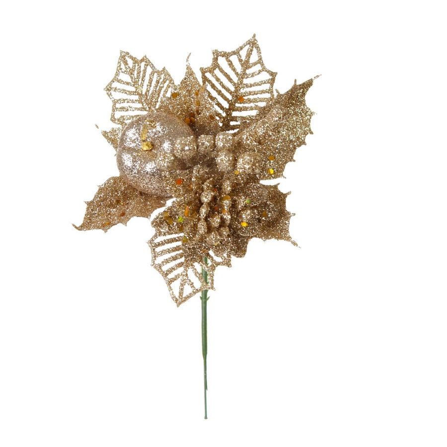 Art.6975 Pick Navideño Diamantado Nochebuena Y Manazana