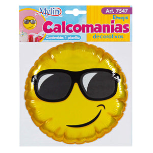 Art.7547 Calcomanía Decorativa Carita Con Lentes