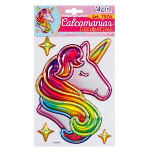 Art.7576 Calcomanía Decorativa Unicornio Globo