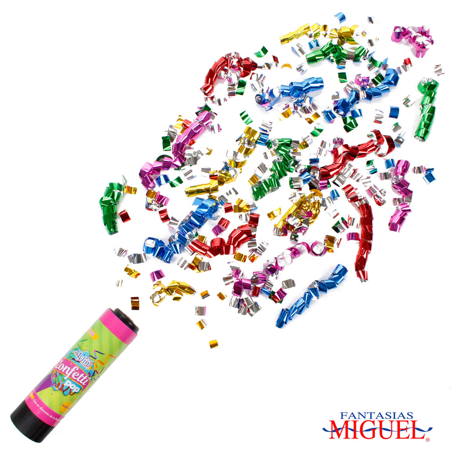 Art.7935 Popper Confetti Colores Metálicos 15cm 3pz