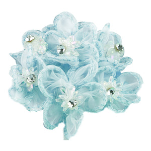 Art.8525 Ramo Flor Organza Con Cristal X6 Flores