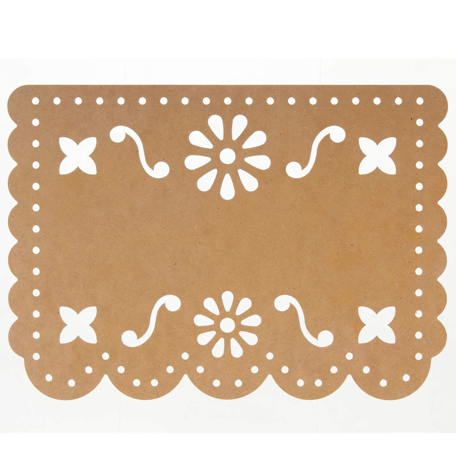 Art.9058 Banderín Calado Flores Mdf