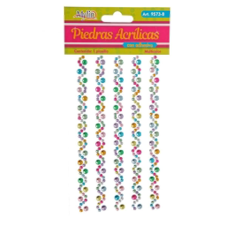 Art.9573 Piedra Acrílica Con Adhesivo 5 tiras