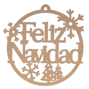 Art.9767 Corona Mdf Felíz Navidad