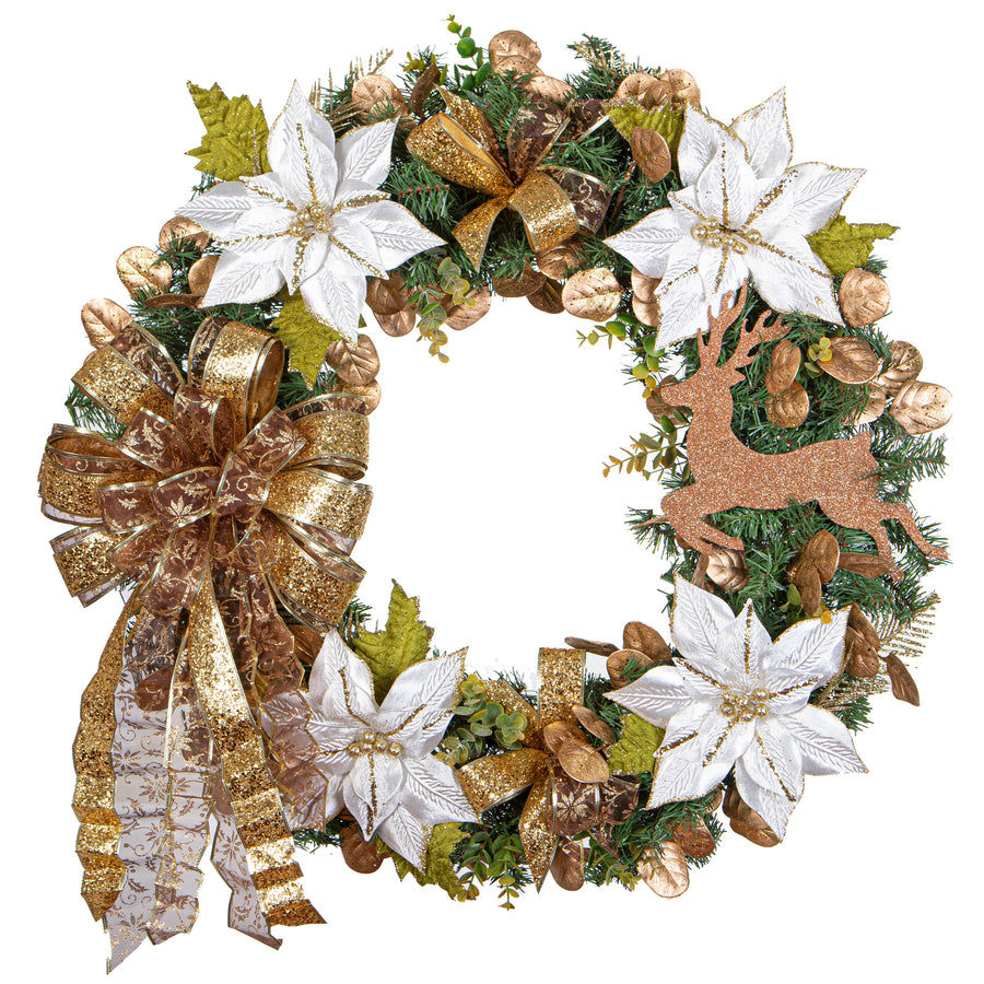 Art.9863 Flor De Nochebuena Grande Terciopelo 45cm 1pz