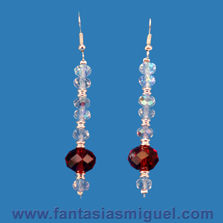 Aretes Blanco/ Rojo