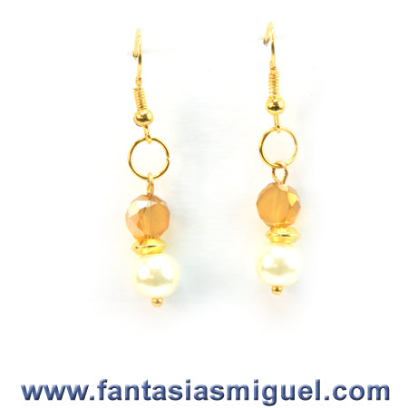 Aretes Para Boda, Miel – Perla