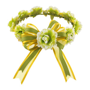 Corona Para El Cabello Con Rosas Verde-Marfil
