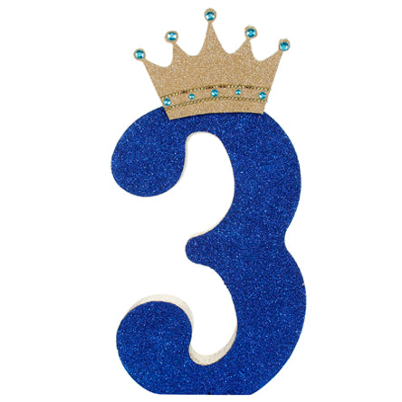 Número 3 Con Corona De Rey