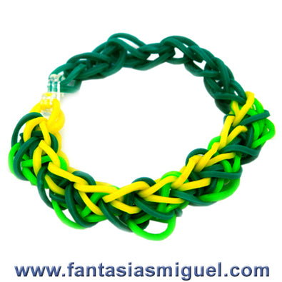 Fantasías Miguel Clave:AN132 Pulsera Con Ligas Amarillo-Verde