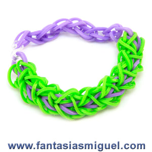 Pulsera Con Ligas Morado/Limón