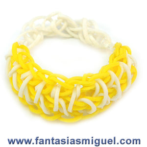 Pulsera Con Ligas Amarillo-Blanco