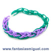 Fantasías Miguel Clave:AN142 Pulsera Con Ligas Agua-Morado