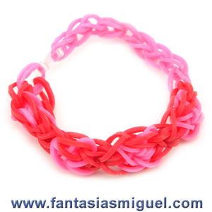 Pulsera Con Ligas Rojo-Rosa