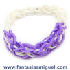 Fantasías Miguel Clave:AN144 Pulsera Con Ligas Morado/Blanco