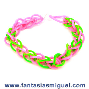 Pulsera Con Ligas Rosa/Limón