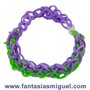 Pulsera Con Ligas Morado/Lima