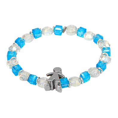 Fantasías Miguel Clave:AN414 Pulsera Cristal-Aqua Con Dije Niño