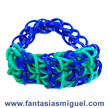 Pulsera Doble Rombo Verde-Azul
