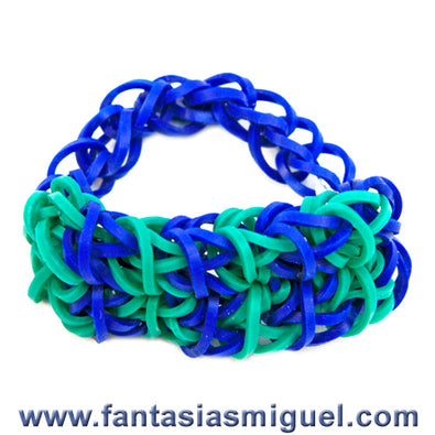 Fantasías Miguel Clave:AN80 Pulsera Doble Rombo Verde-Azul