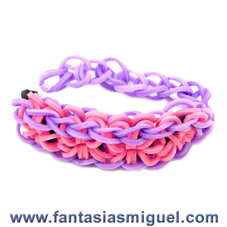 Pulsera Con Ligas Estrella, Rosa Morado