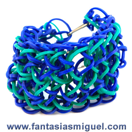 Pulsera Escama  De Dragón, Azul Agua