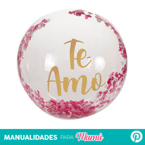 Globo Te Amo Con Confetti